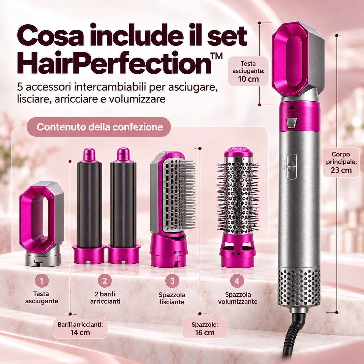 Contenuto del set HairPerfection Styler 5-in-1